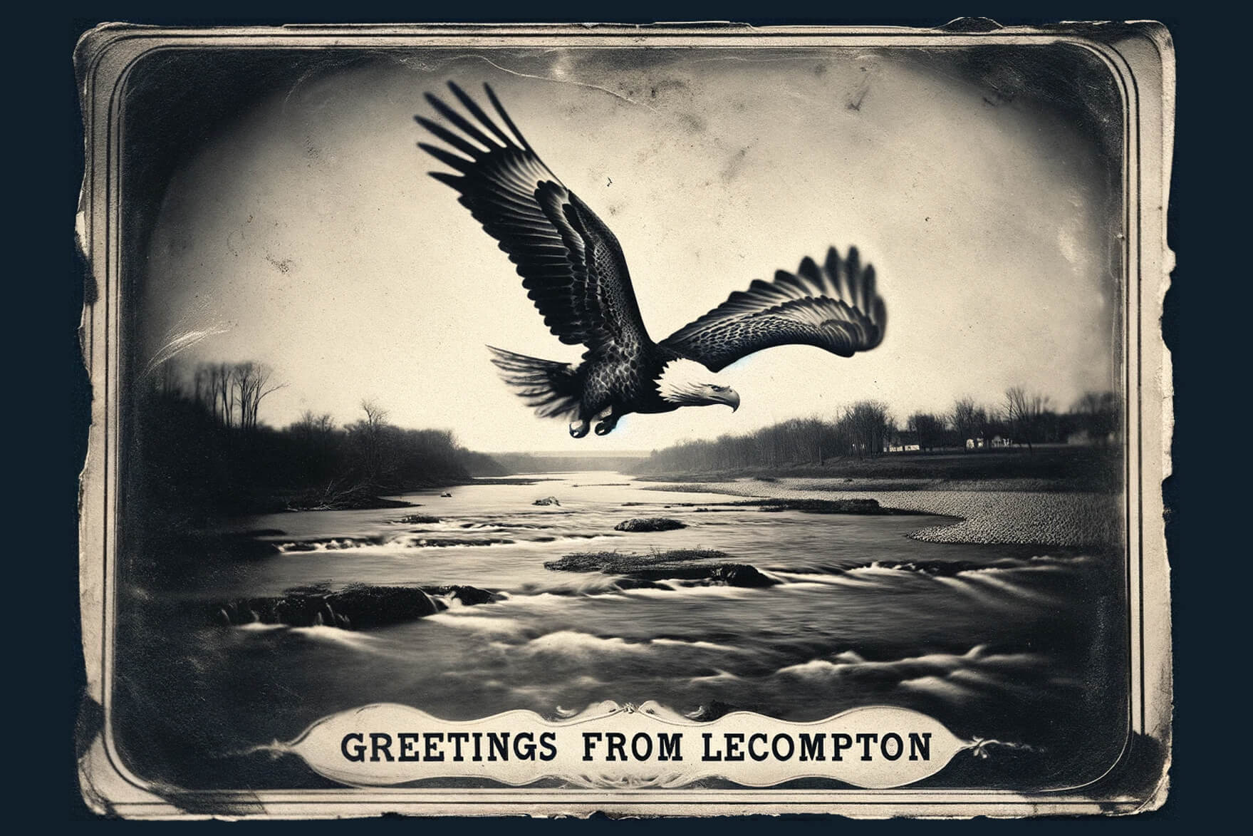 Lecompton Eagle Over River Tintype